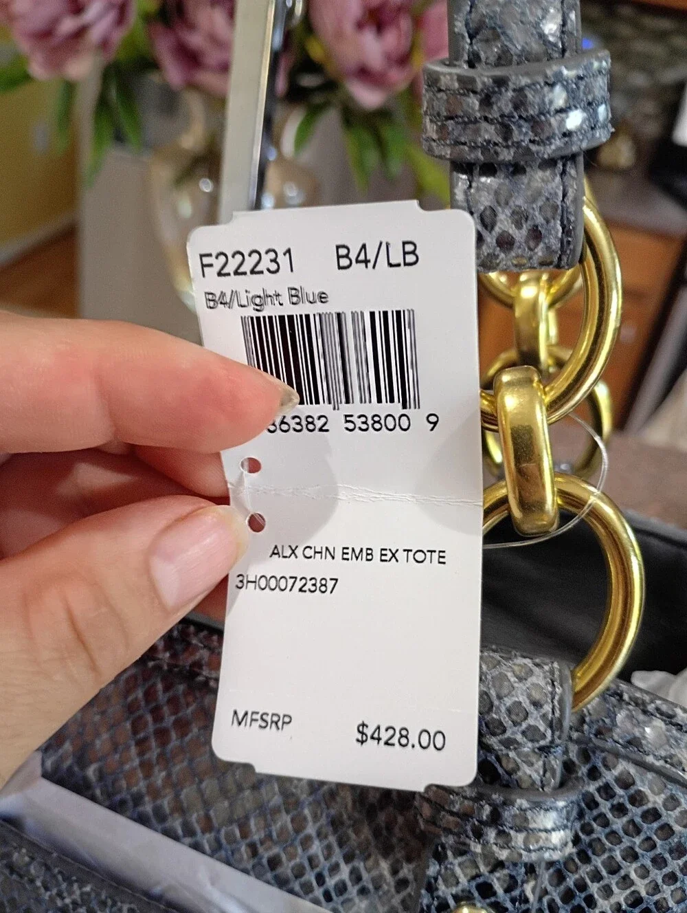 NWT Coach Alexandra Exotic Python Embossed Leather Bag